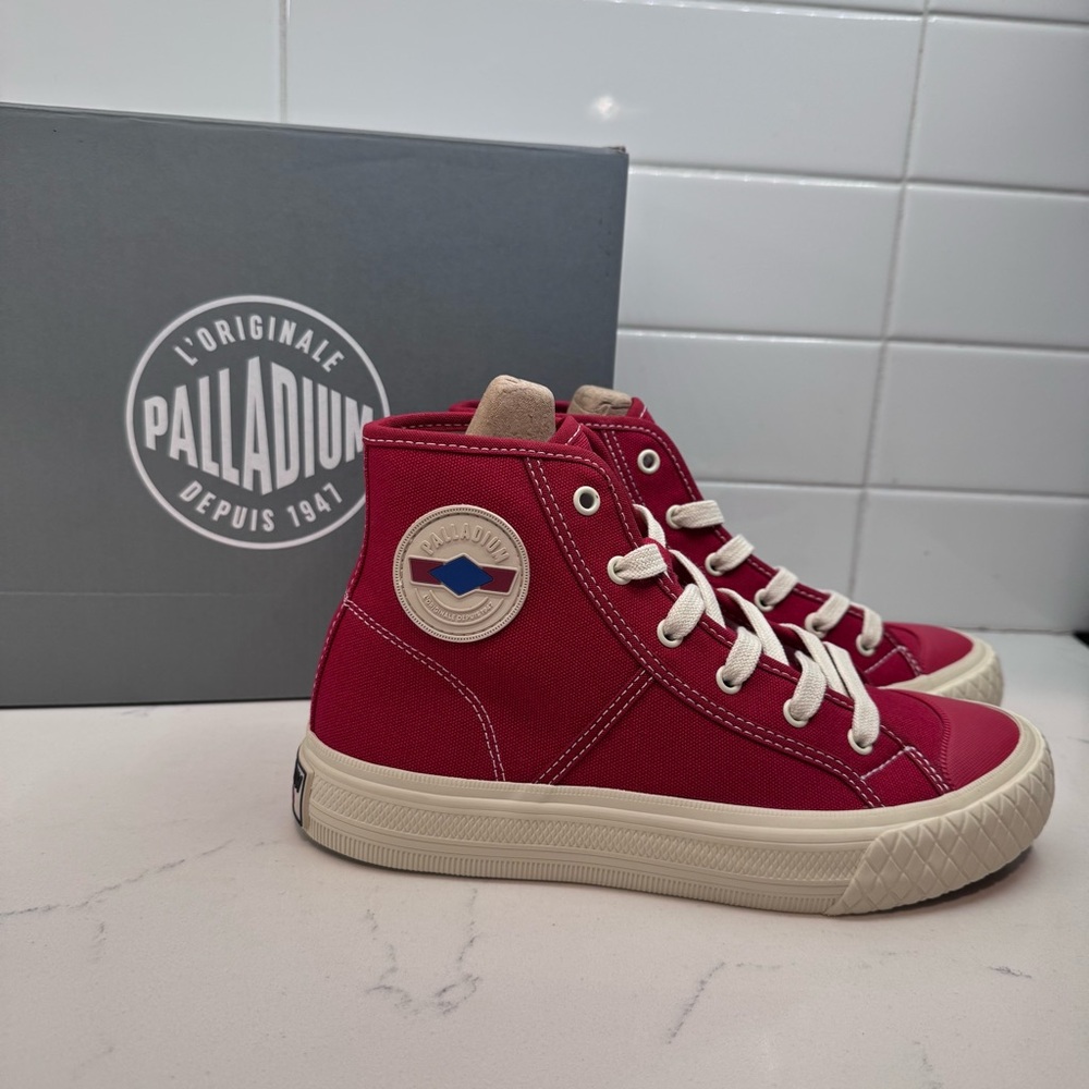 Palladium Red High-Top Sneakers kids size 4.5 women’s 6 shoes